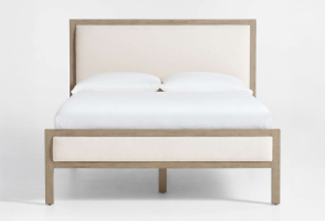 Keane Weathered Natural Wood Upholstered Queen Bed featured image
