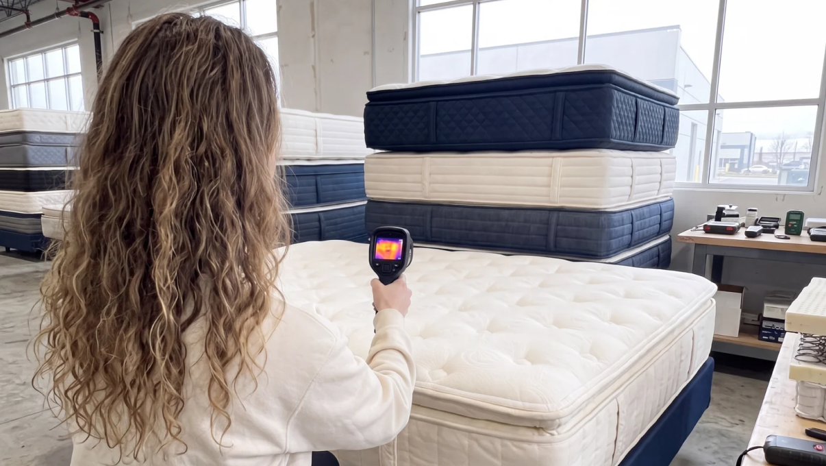 Thermal imaging for heat transfer across the mattress surface
